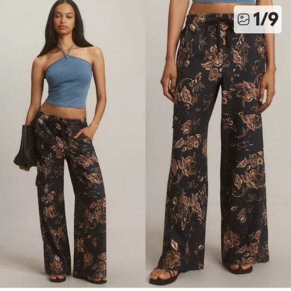 Pilcro Pants - Pilcro Linen Beach Floral Cargo Pants Size S P
